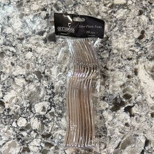 Occasion Silver Plastic Forks - Stylish Tableware